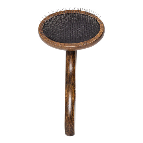 Ekskluzywna szczotka pudlówka, dla zwierząt, drewno bukowe, stal, wym. 11,3x18cm