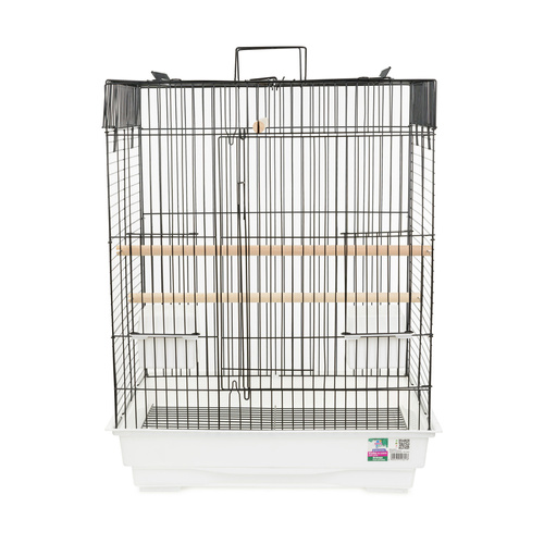 Klatka dla ptaków, czarno-biała, wym. 46.8 x 35.5x 75.9cm