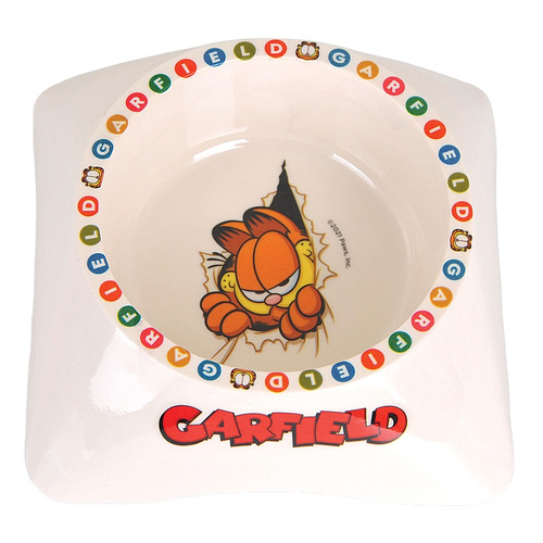 Garfield, miska z melaminy dla kota, biała/szara