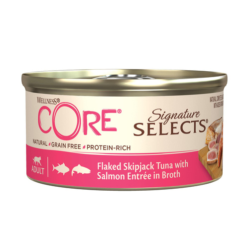 Wellness Core Signature Selects Flaked Tuna karma mokra dla dorosłych kotów, tuńczyk i łosoś 79g