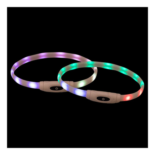 Trixie Obroża święcąca USB, dla psa, wielokolorowa, silikon, XS-XL: 65 cm/16 mm