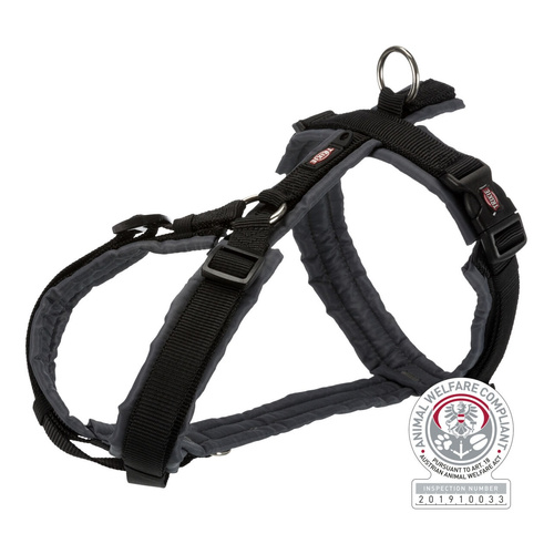 Trixie Szelki trekkingowe Premium, M: 53-64 cm/20 mm, czarne/grafitowe