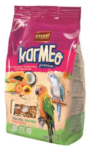 Vitapol Karmeo Premium karma pełnoporcjowa dla średnich papug 2,5 kg