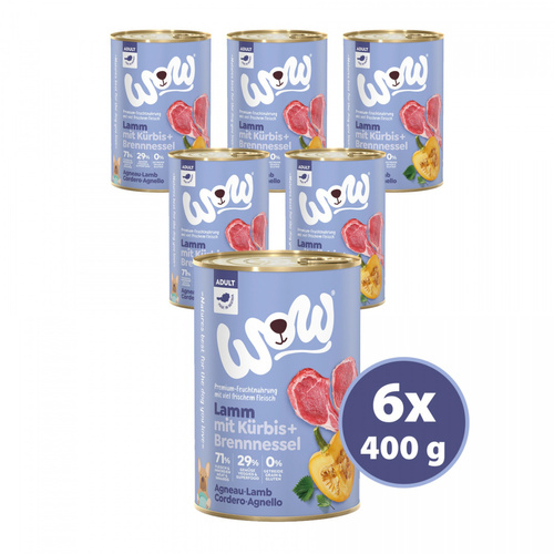 WOW Lamm mit Kürbis - jagnięcina z dynią i pokrzywą (6 szt. x 400g)