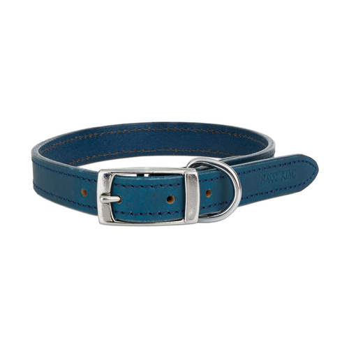 Barry King Obroża skórzana, S: 31-38 cm/16 mm, niebieski