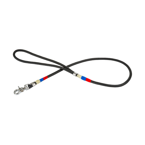 Barry King Smycz linowa, 6 mm/100 cm, czarny, wstawki niebieskie/czerwone