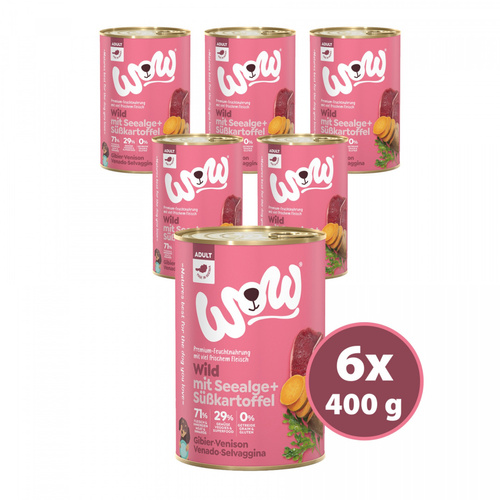 WOW Wild - dziczyzna z algami i batatami (6 szt. x 400g)