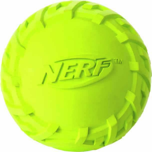 Piłka gumowa NERF z bieżnikiem, piszcząca,  5,7 x 6,2 x 6,2 cm, niebieska/ żółta