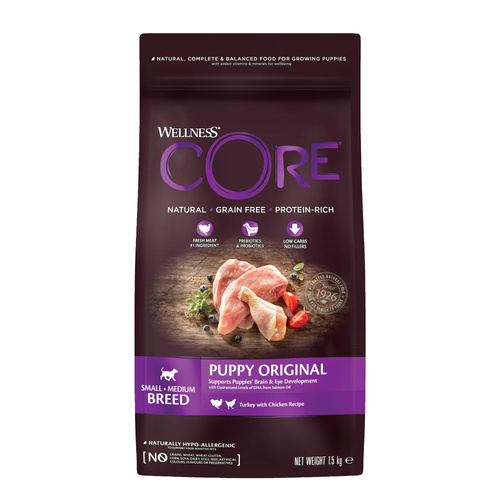 Wellness Core Puppy karma sucha dla szczeniąt małych i średnich ras indyk i kurczak 1,5kg