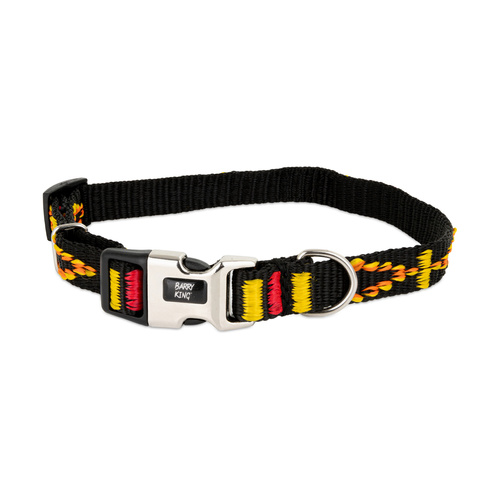 Barry King Obroża dla psa, wzór etniczny, taśma polipropylenowa, 20mm/35-54cm czarna