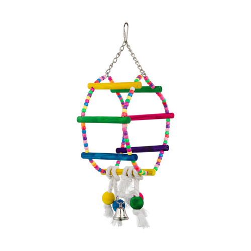 Panama Pet Huśtawka, dla ptaków, wisząca, drewniana, 30 cm, z bawełnianymi sznurkami