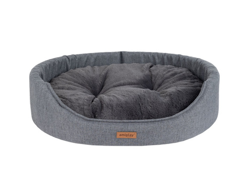 amiplay Legowisko owalne Como L 58x50x15cm Grafitowy