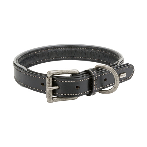 Barry King Obroża skórzana, L: 53-63 cm/30 mm, czarny