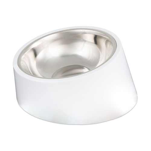 Barry King Miska, dla psa/kota, stal nierdzewna, biały stojak, antypoślizgowa, 240ml