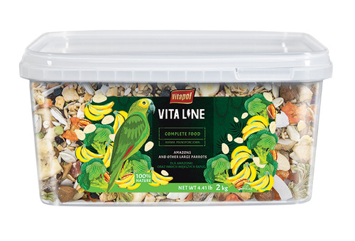 Vitapol Vitaline Karma pełnoporcjowa dla amazonek oraz inne średnie i duże papugi, wiadro 1,9 kg