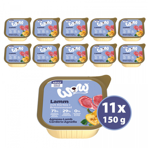 WOW Lamm mit Kürbis - jagnięcina z dynią i pokrzywą (11 szt. x 150g)