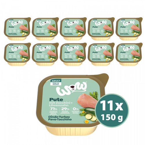 WOW Pute - indyk z cukinią i mniszkiem lekarskim (11 szt. x 150g)