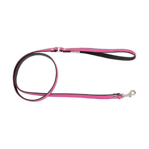 Barry King Smycz skórzana dla psa, różowy/czarny, XS-S, 12mm/120cm