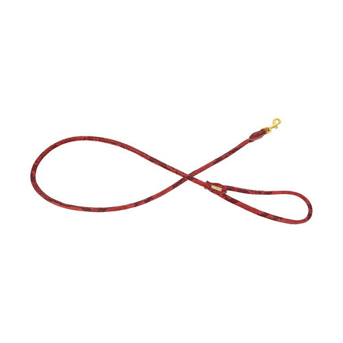 Barry King Smycz dla psa okrągła, Serpente, czerwona, skórzana mosiądz, 8mm/120cm