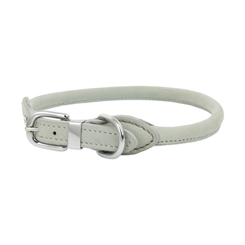 Barry King Obroża skórzana, 33-36 cm x 16 mm, szara