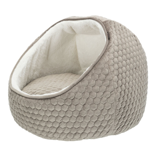 Trixie Legowisko zamknięte Livia, o 55 × 45 cm, szarobrązowe/kremowe