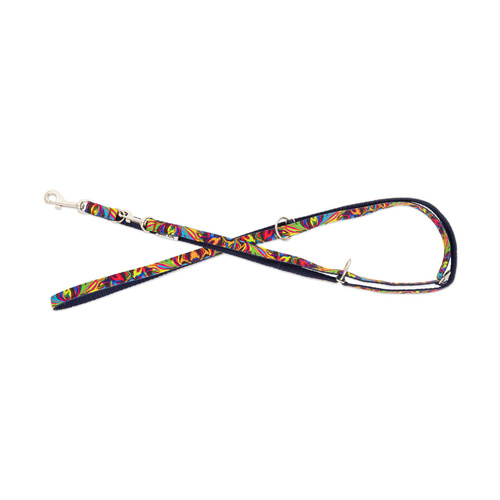 Barry King Smycz regulowana dla psa, granatowa, wzór picasso, taśma polipropylenowa, 16mm/220cm