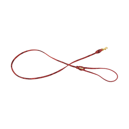 Barry King Smycz dla psa okrągła, Serpente, czerwona, skórzana mosiądz, 6mm/120cm