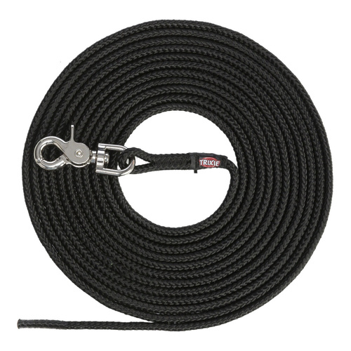 Trixie Smycz treningowa, dla psa, czarna, linka, S-L: 15 m/? 6 mm