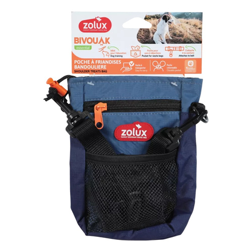 ZOLUX Saszetka na przysmaki dla psa na pasku BIVOUAK niebieska