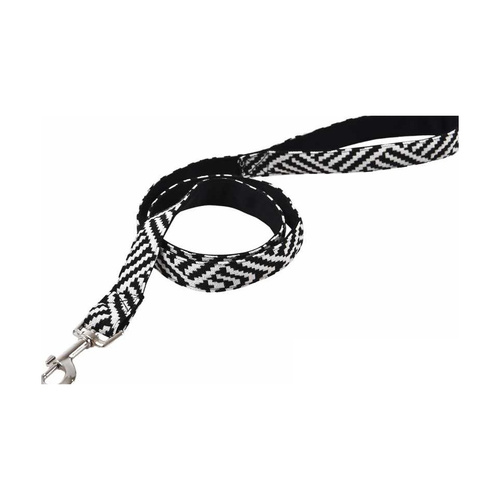 Barry King Smycz dla psa, z wytrzymałej tkaniny, wzór aztecki, biało-czarne paski, 1,9x120cm