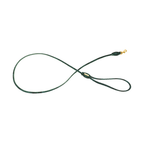 Barry King Smycz dla psa okrągła, Serpente, zielona, skórzana mosiądz, 6mm/120cm