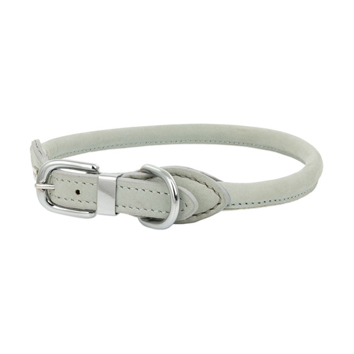 Barry King Obroża skórzana, 50-56 cm x 20 mm, szara