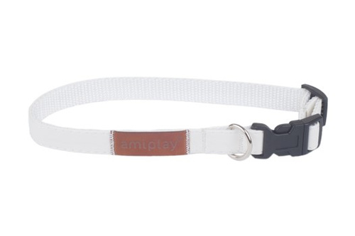 amiplay Obroża regulowana New York M 25-40x1,5cm Biały
