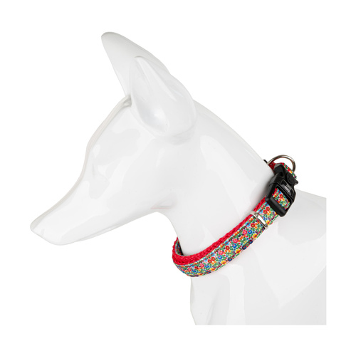 Barry King obroża dla psa, wzór folk, taśma, 20mm/35-54cm czerwona