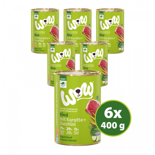 WOW Rind - wołowina z marchewką i cukinią (6 szt. x 400g)