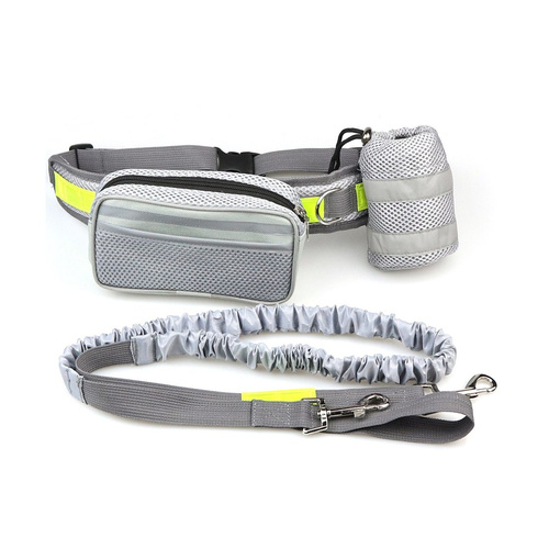 Barry King pas biodrowy do biegania, z amortyzowaną smyczą, szary, l