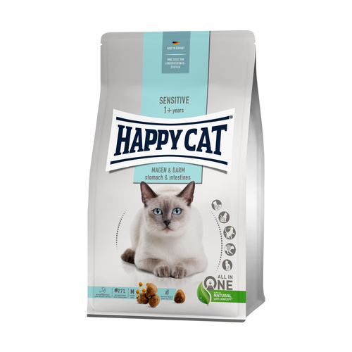 Happy Cat Sensitive Stomach & Intestines, sucha karma, dla dorosłych kotów o wrażliwym układzie pokarmowym, 4 kg, worek