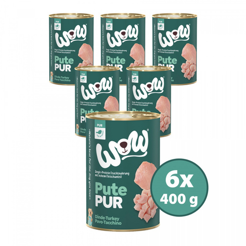 WOW Pute Pur - czysty indyk karma monobiałkowa dla psa (6szt. x 400g)