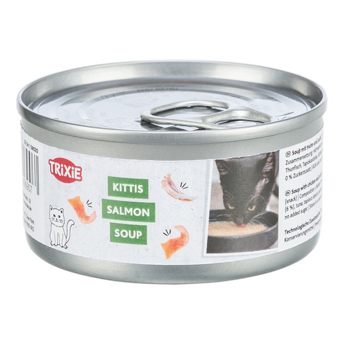 Trixie Kittis Salmon soup, przysmak zupa, dla kota, kurczak i łosoś, 4 × 80 g, 4 szt/opak