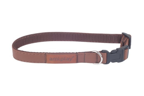 amiplay Obroża regulowana New York S 20-35x1cm Brązowy