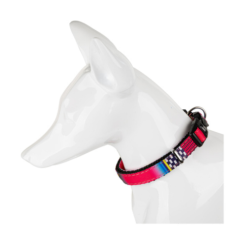 Barry King obroża dla psa, wzór mozaika, 10mm/30-40cm różowa