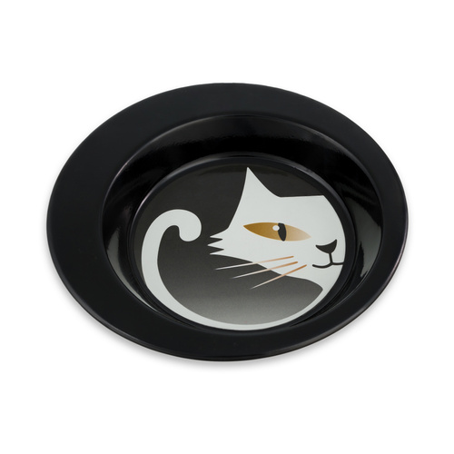 Barry King Miska, dla kota, czarna, wzór kot, stal nierdzewna, 325ml