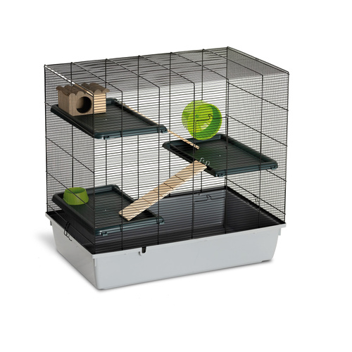 Panama Pet Klatka dla gryzoni, HORACIO NATURA, z elementami drewnianymi, szary, 75 x 47 x 73 cm