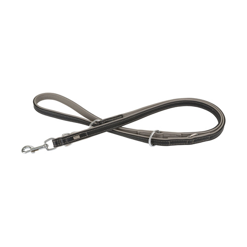 Barry King Smycz skórzana, XL: 25 mm / 200 cm, czarna/szara