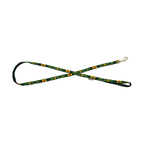 Barry King Smycz dla psa, zielona, wzór etniczny, taśma polipropylenowa, 10mm/120cm