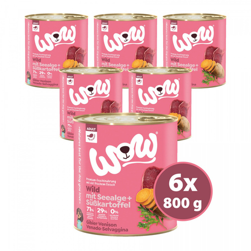 WOW Wild - dziczyzna z algami i batatami (6 szt. x 800g)