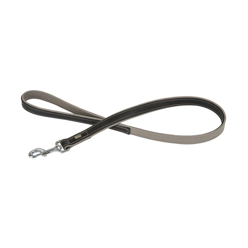 Barry King Smycz skórzana, S: 20 mm / 100 cm, czarna/szara