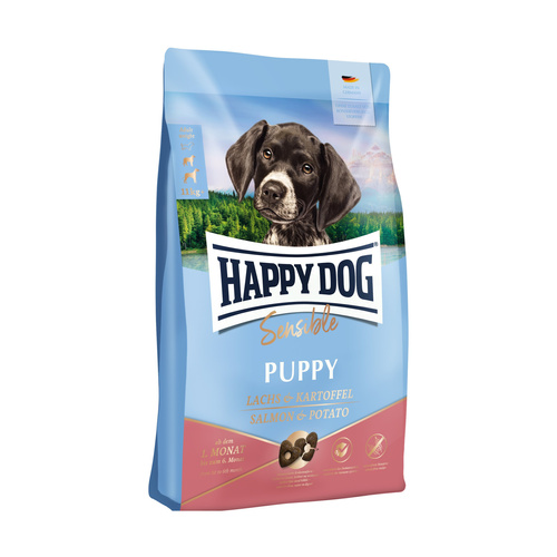 Happy Dog Sensible Puppy, sucha karma, dla szczeniąt, 1-6 miesięcy, łosoś i ziemniak, 4 kg