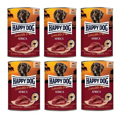 Happy Dog Sensible Pure Struś 100% Africa 6 x 400g