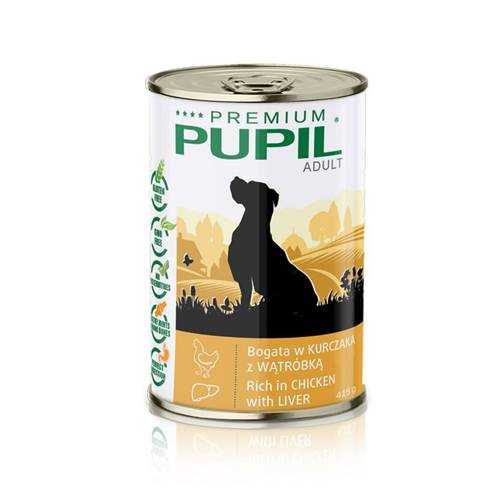 Karma mokra dla psa PUPIL Premium bogata w kurczaka z wątróbką 415 g